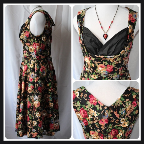 Floral Lindy Bop Ophelia Dress With *Pockets!!* - Picture 2 of 7